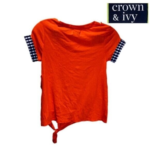 Crown & Ivy girl's Short‎ Sleeve Tie Knot Hem Tees Shirt Tops NWT - Picture 2 of 6